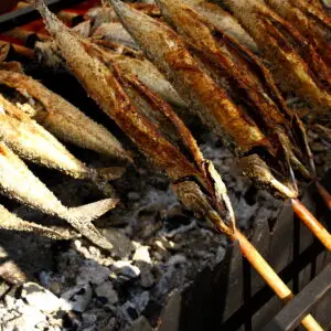 Grilled Fish (steckerlfisch) At The Munich Oktoberfest
